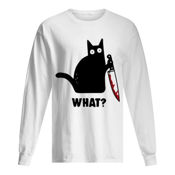 black cat holding knife shirt