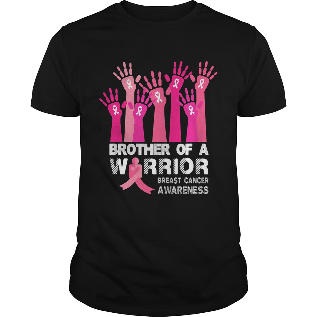 Brother of a warrior breast cancer awareness shirts