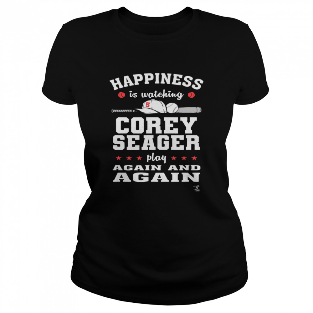 Happiness Is Watching Corey Seager Play Again And Again Classic Women's T-shirt