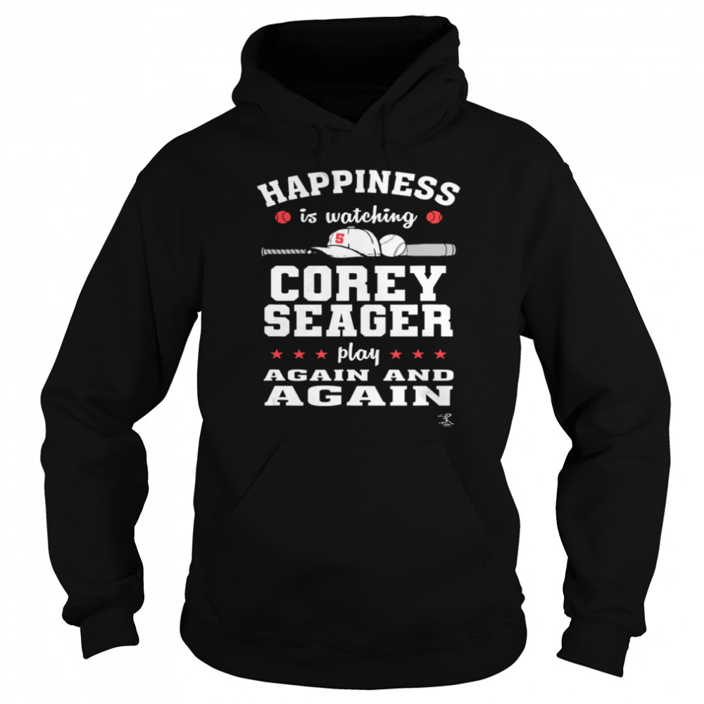 Happiness Is Watching Corey Seager Play Again And Again Unisex Hoodie