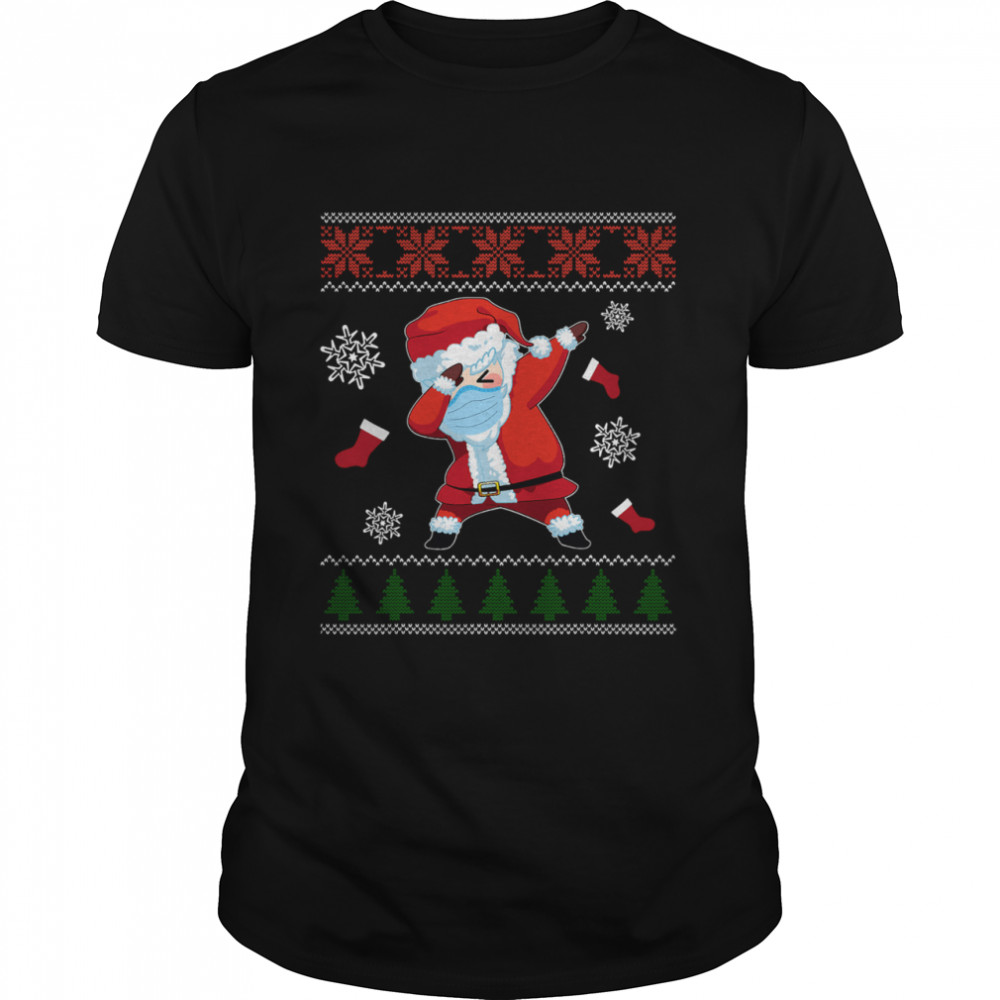 Dabbing Santa Claus Wear Mask Family Matching Christmas shirts