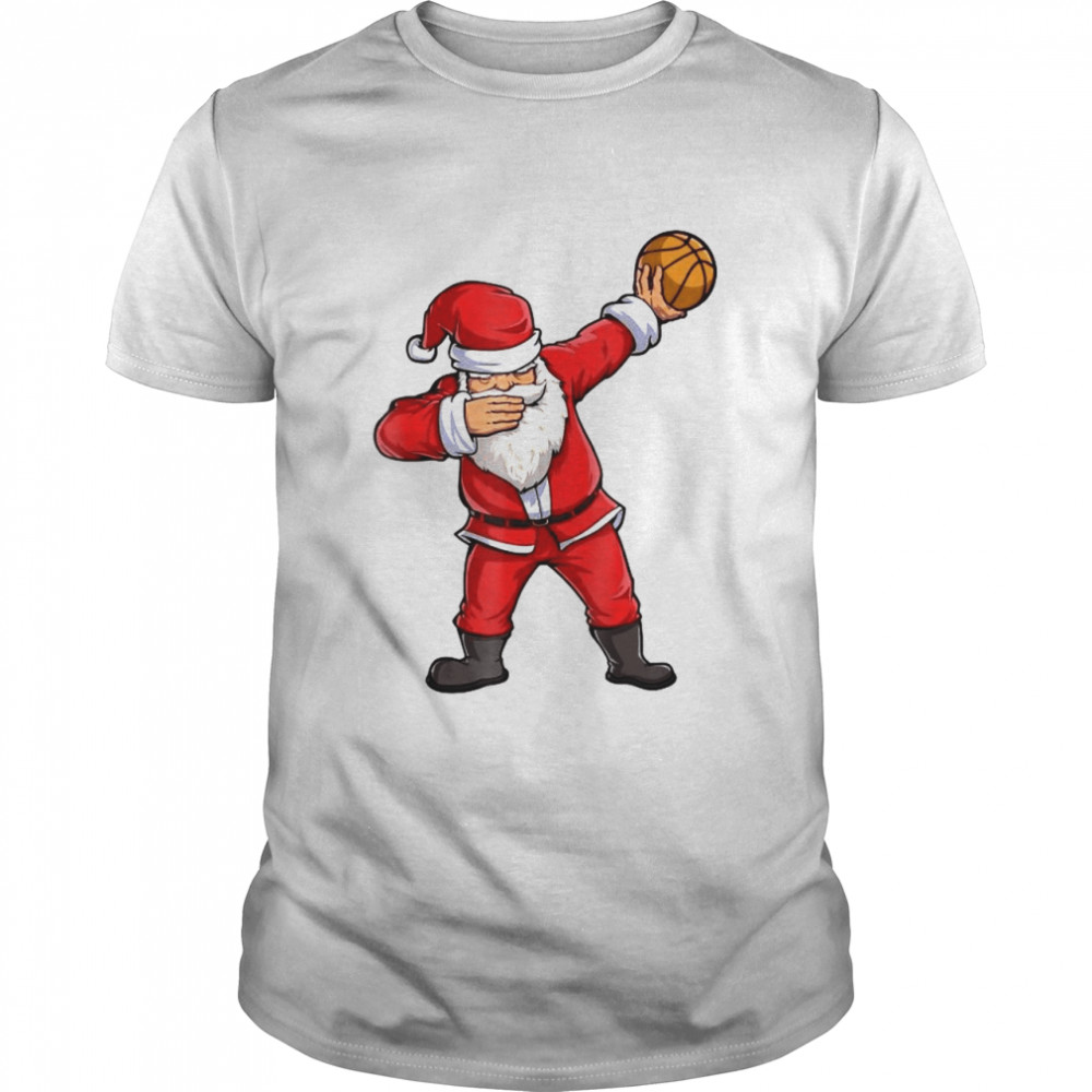 dabbing santa basketball christmas boys men ball shirts