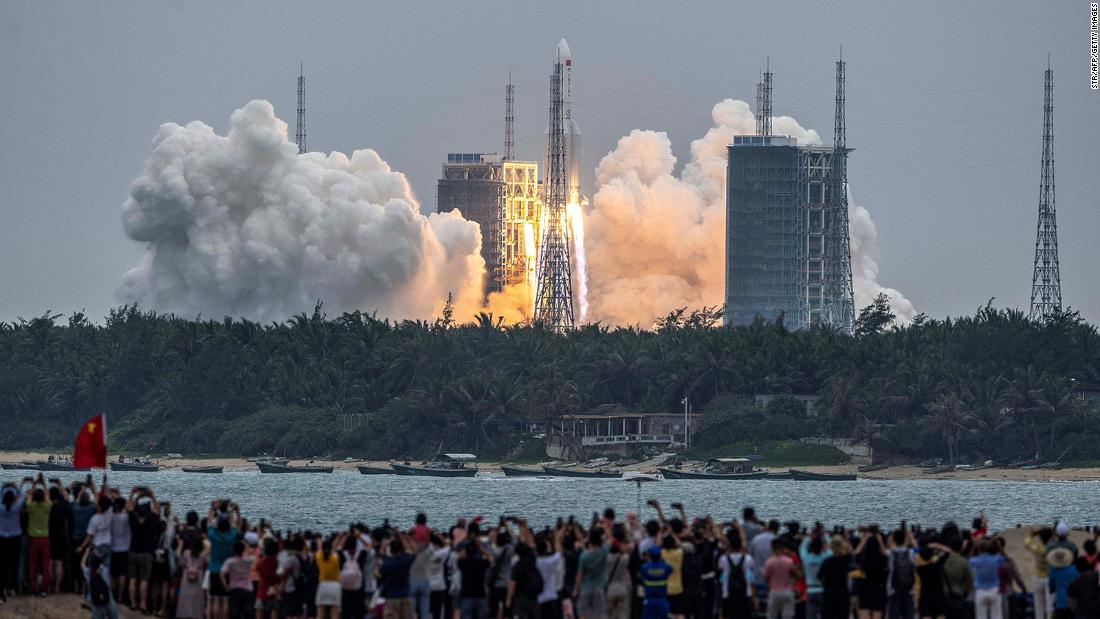 China blames the US for hyping fears of uncontrolled rocket reentry as space race heats up