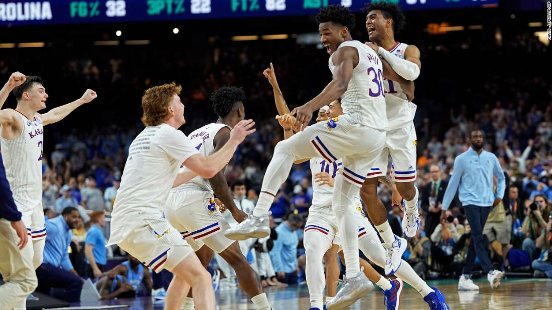 In picturess: Huge comeback lifts Kansas to NCAA titles