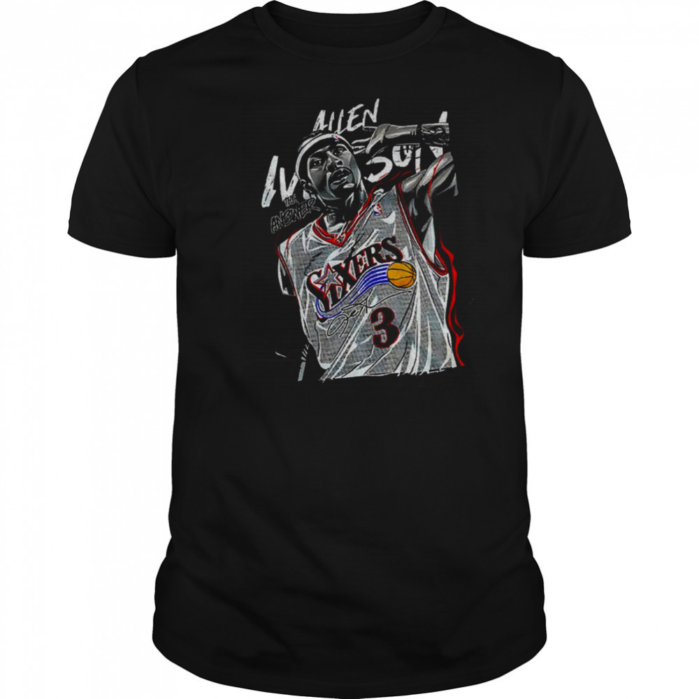 Allen Iverson 3 Philadelphia 76er the answer signature shirt
