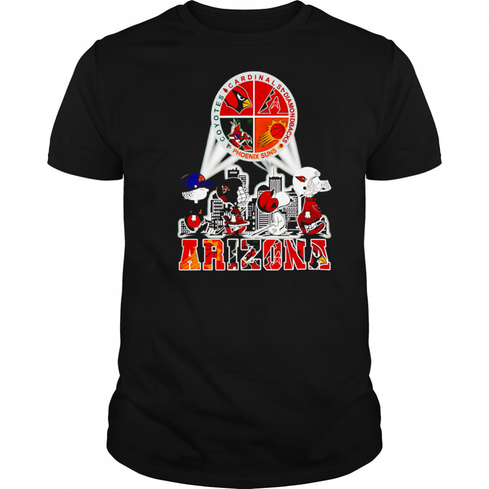 Arizona Sports Shop Snoopy Arizona Coyotes Arizona Cardinals Phoenix Suns Arizona Diamondbacks shirt