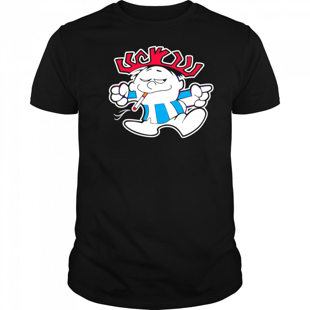 Cool Punch Mascot Smoking Meme Retro Cartoon shirt