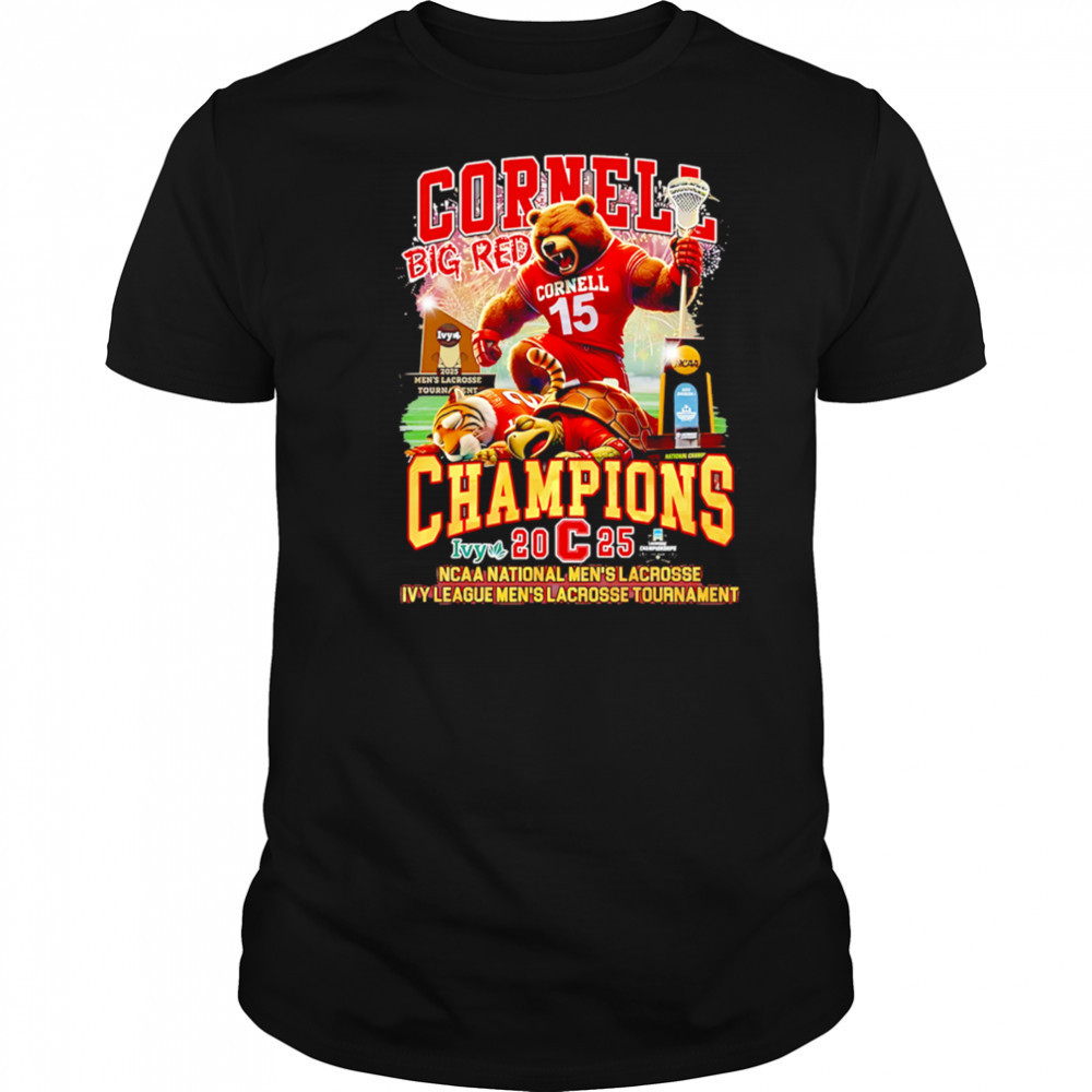 Cornell Big Red Champions 2025 NCAA National Mens Lacrosse Ivy League Men’s Lacrosse Tournament shirt