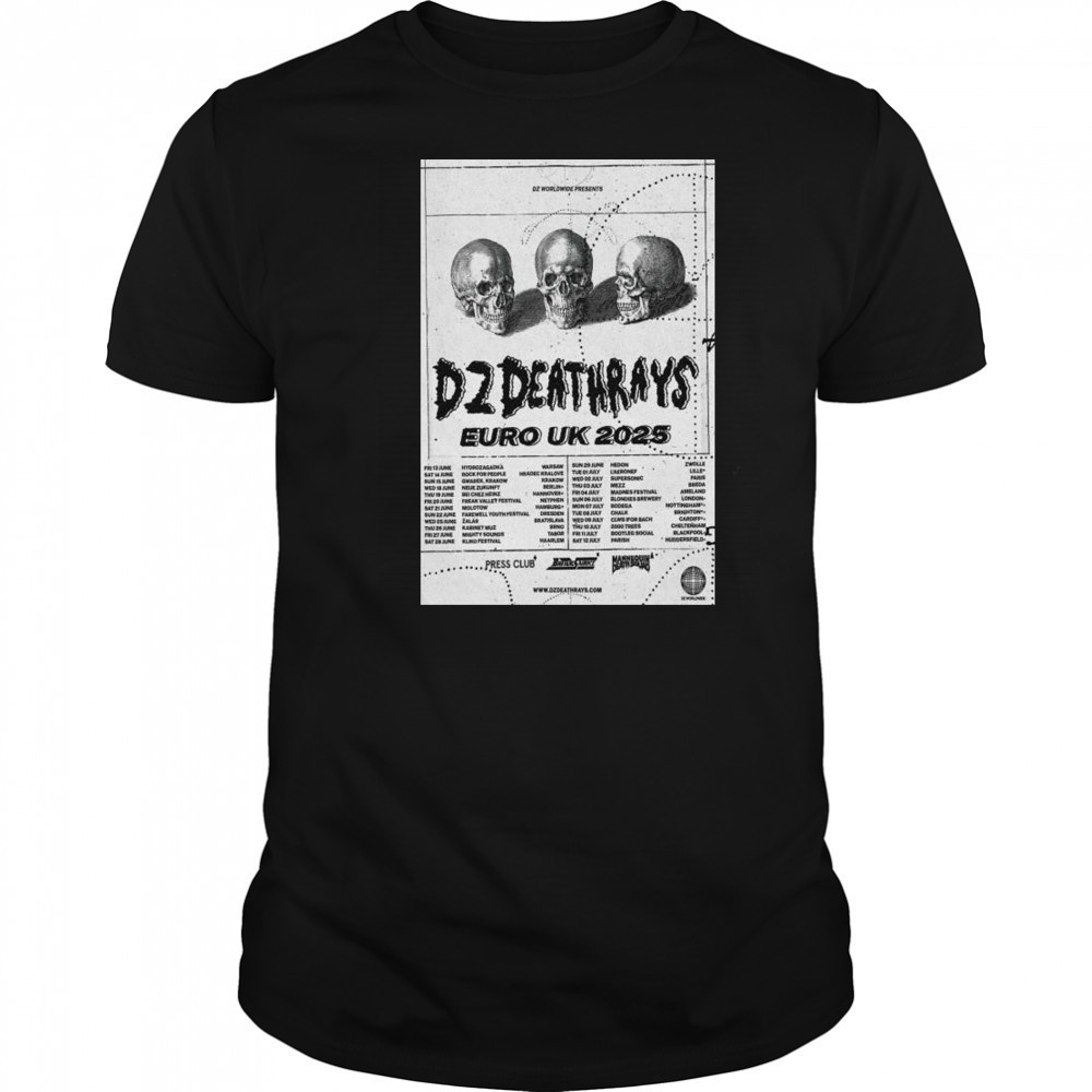 DZ Deathrays Euro UK Tour 2025 t-shirt