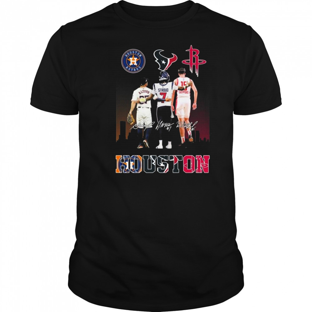 Houston Astros x Houston Texans x Houston Rockets Signatures Skyline 2025 Shirt