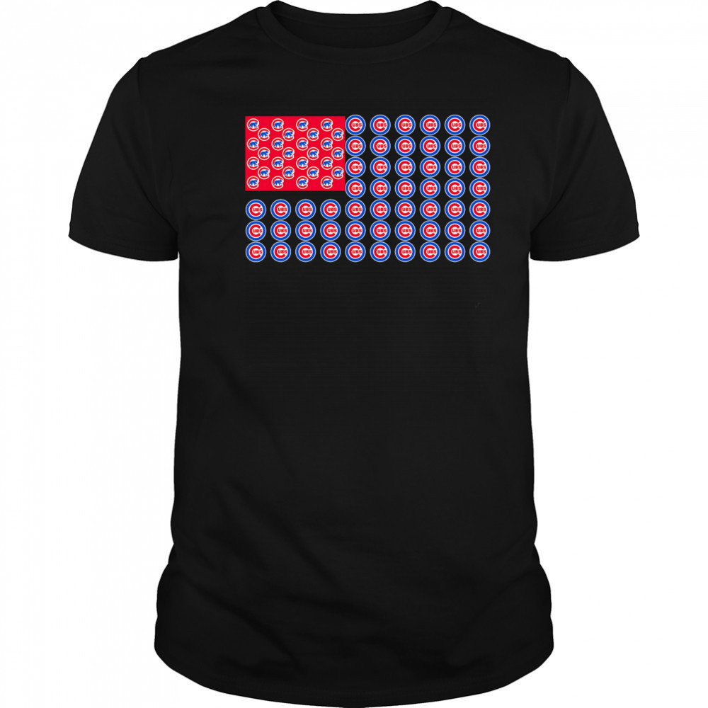 Logo Chicago Cubs American Flag shirt