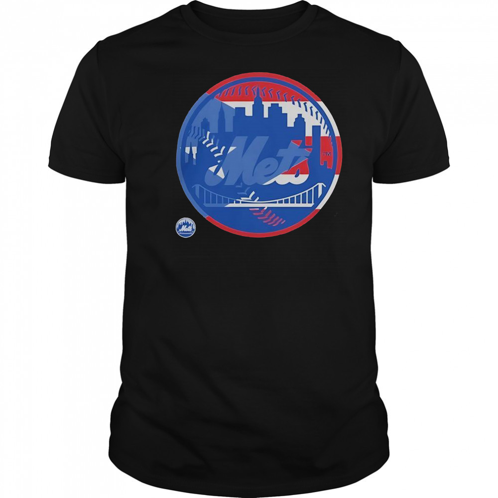 New York Mets Puerto Rican Flag Logo T-Shirt