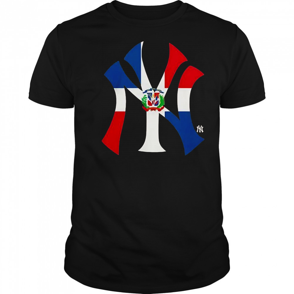 New York Yankees Dominican Republic Flag Logo T-Shirt