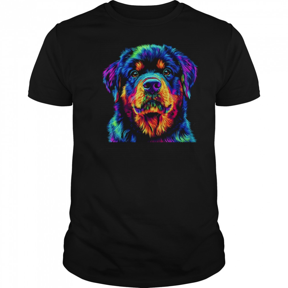 Rottweiler Dog Colorful Face Dog Lover Men Women shirt