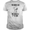 Snoopy the older I get the less of a fuck I give shirt
