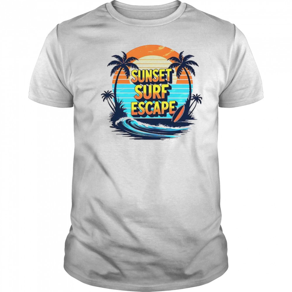 Sunset surf escape vintage shirt
