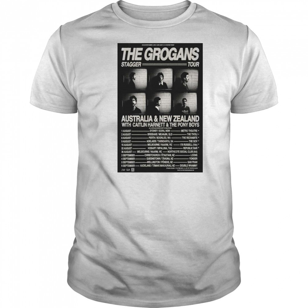 The Grogans Stagger Tour 2025 Australia and New Zealand with Caitlin Harnett and The Pony Boys t-shirt