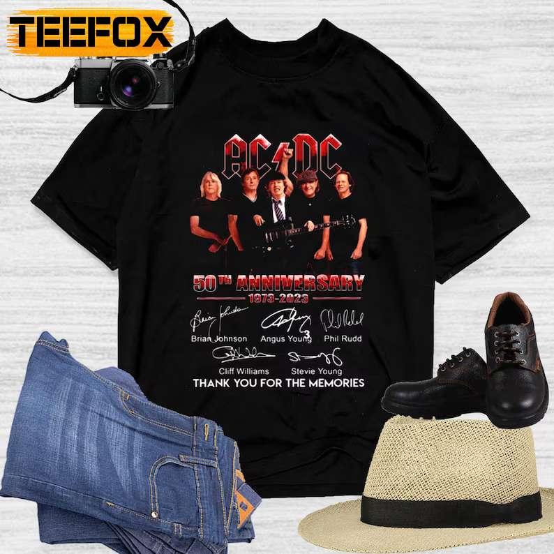 ACDC 50th Anniversary 1973-2023 Signatures Band Member T-Shirt