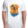 American Flag Golden Retriever USA Retro 4th Of July T-Shirt