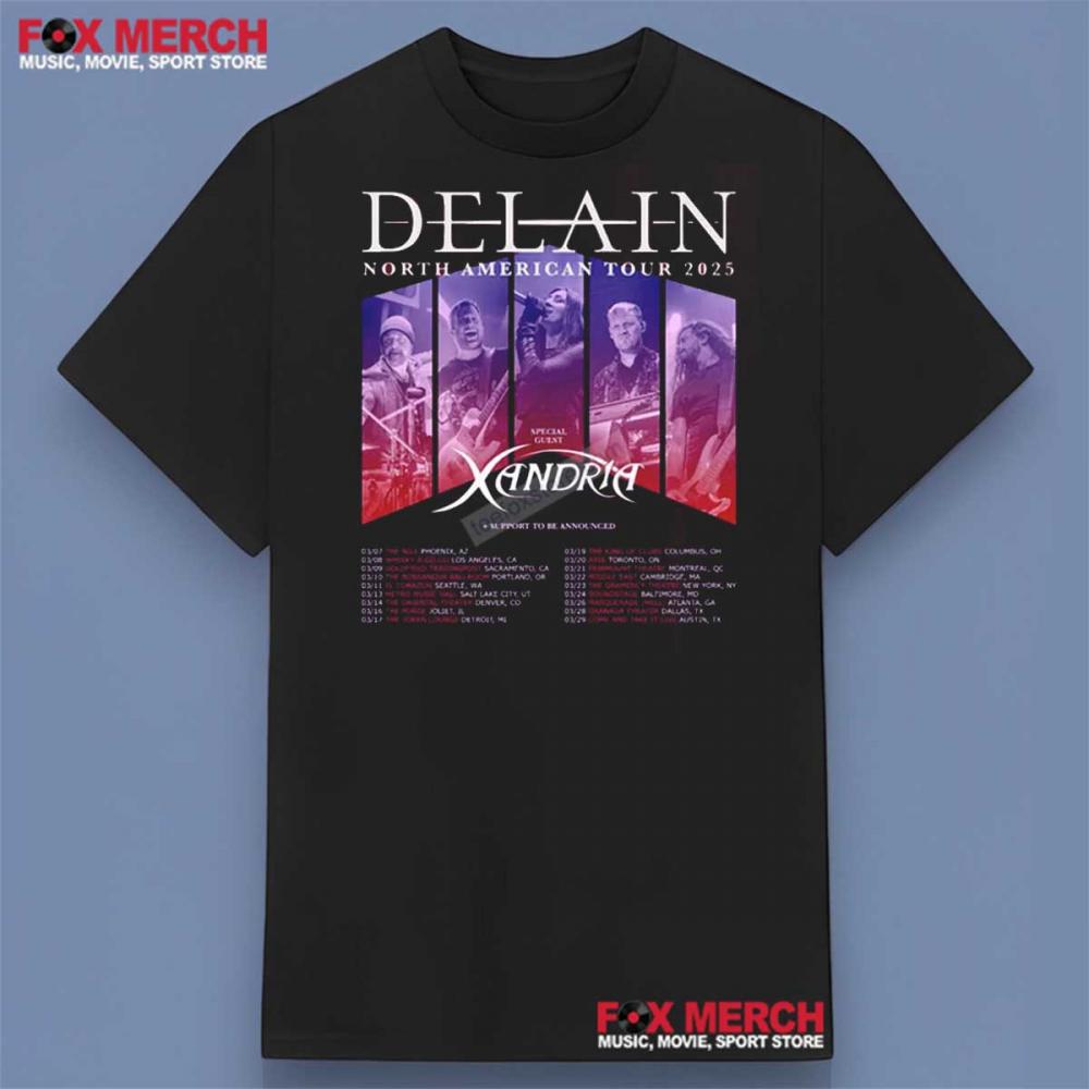 Delain and Xandria Tour 2025 Shirt