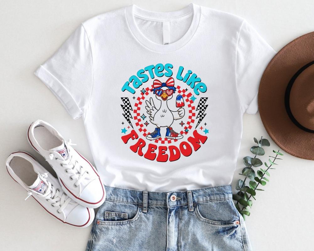 Funny Duck 4th of July Shirt – Tastes Like Freedom Tee