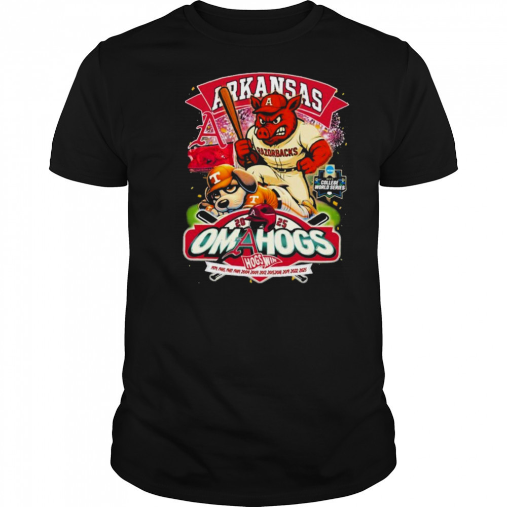 Arkansas Razorbacks Stomp Tennessee Volunteers NCAA 2025 College World Series Mascot T shirts