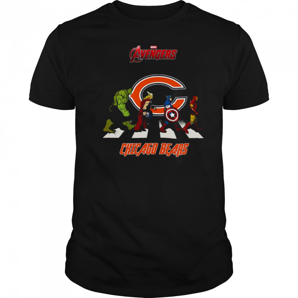 Chicago Bears Marvel Avengers abbey road shirt