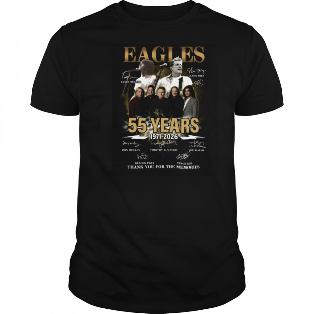 Eagles 55 Years 1971 2026 Signature Thank You For The Memories T Shirt