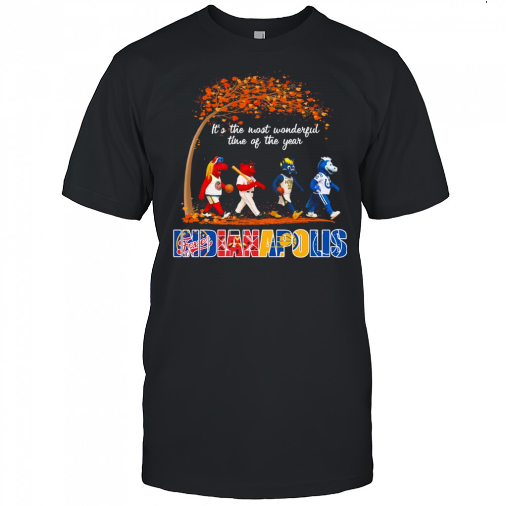 Indianapolis Sports Teams Mascot Abbey Road It’s The Most Wonderful Time Of The Year Shirt