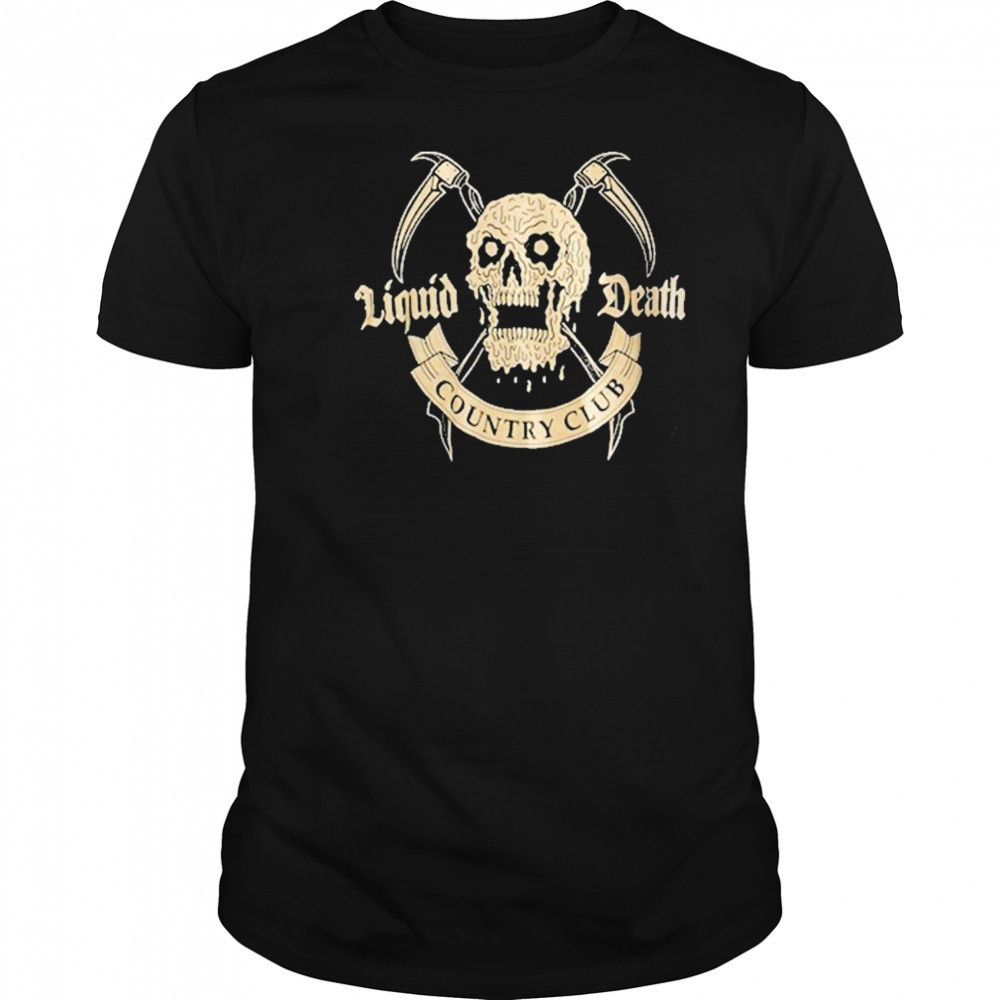 Liquid Death Country Club Death T-shirt