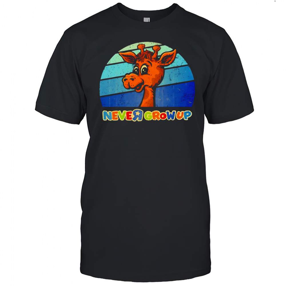 Never going to grow up giraffe retro shirt
