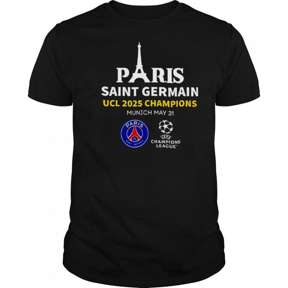 Paris Saint Germain UCL 2025 Champions Munich may 31 T shirt