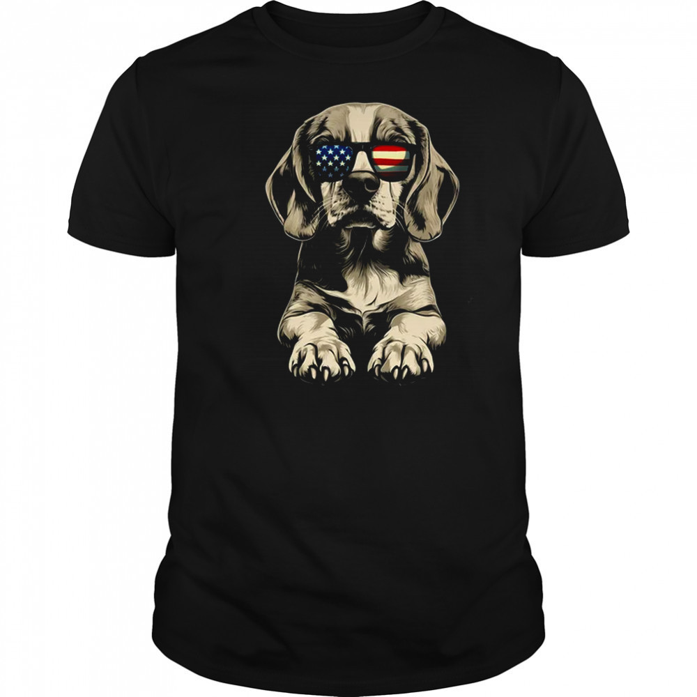 Patriotic Beagle Dog USA Flag 4th Of July shirt