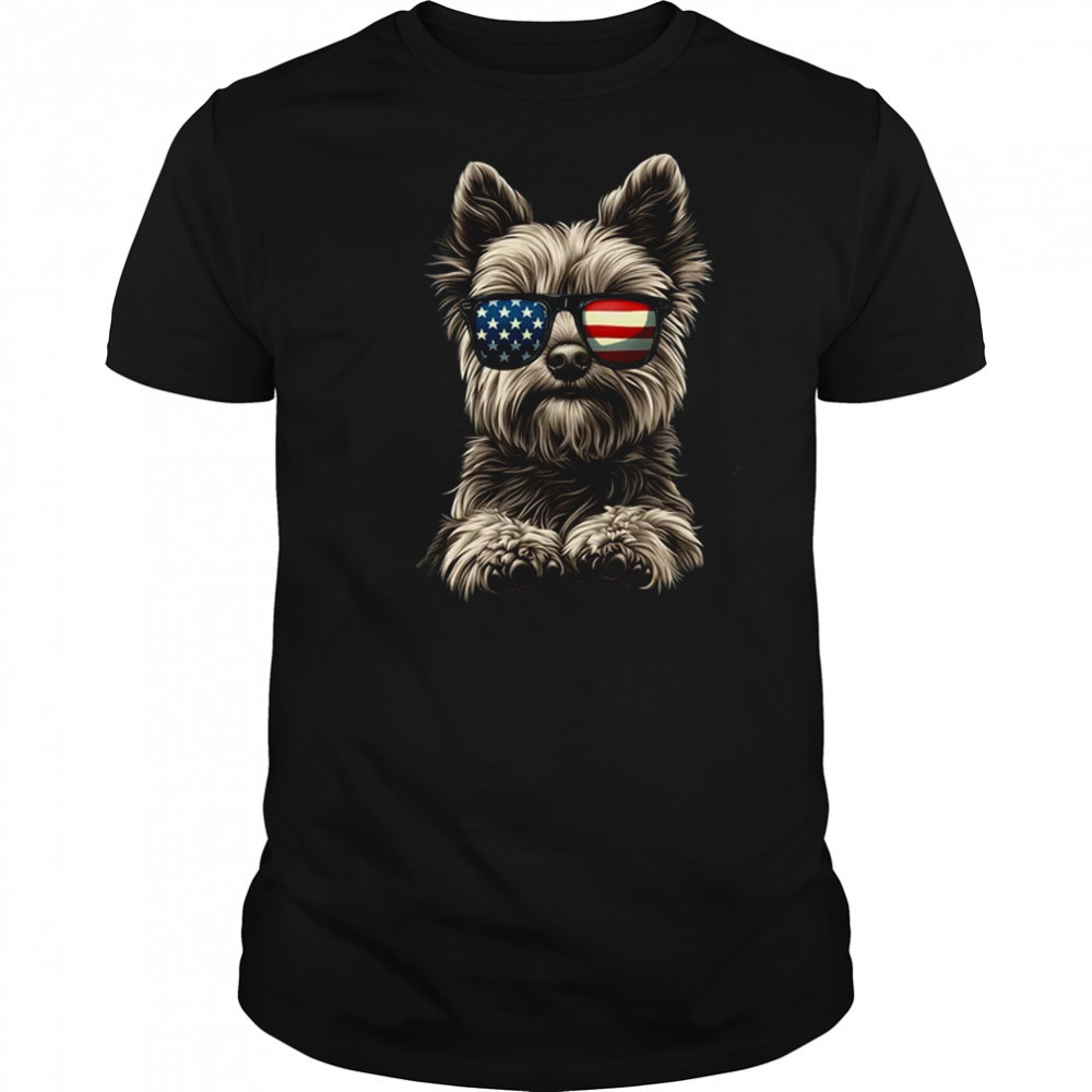 Patriotic Yorkshire Terrier Dog USA Flag 4th Of July shirt
