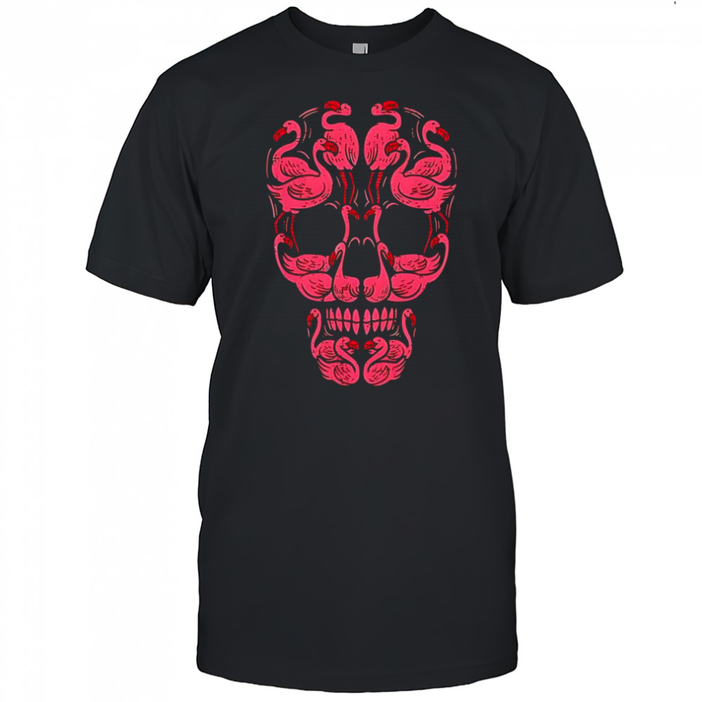 Pink Flamingo Sugar Skull shirt