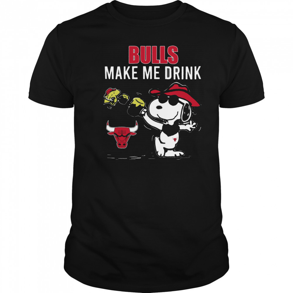 Snoopy And Woodstock Chicago Bulls Make Me Drink T Shirt