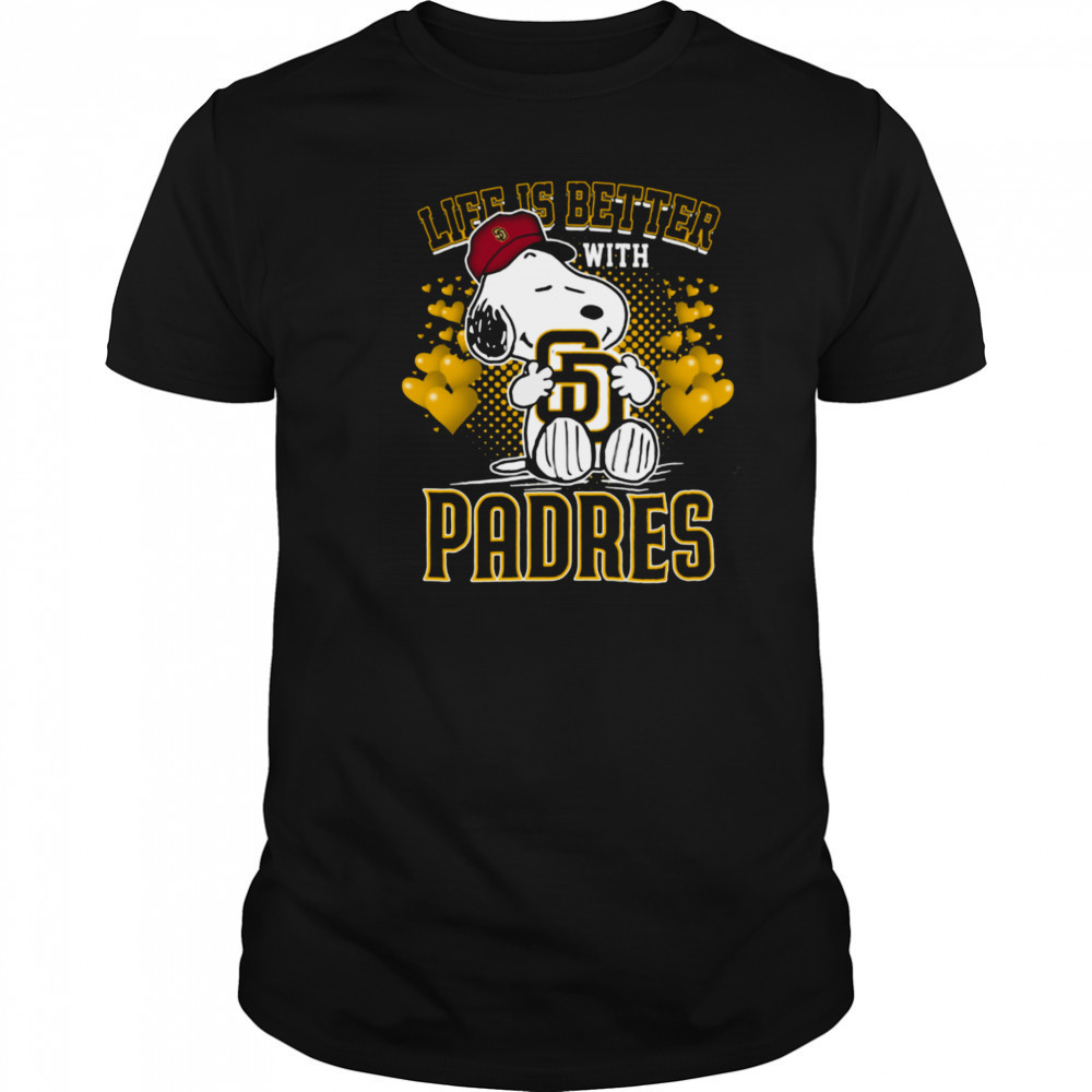 Snoopy Hug Logo Life Is Better With San Diego Padres T Shirt