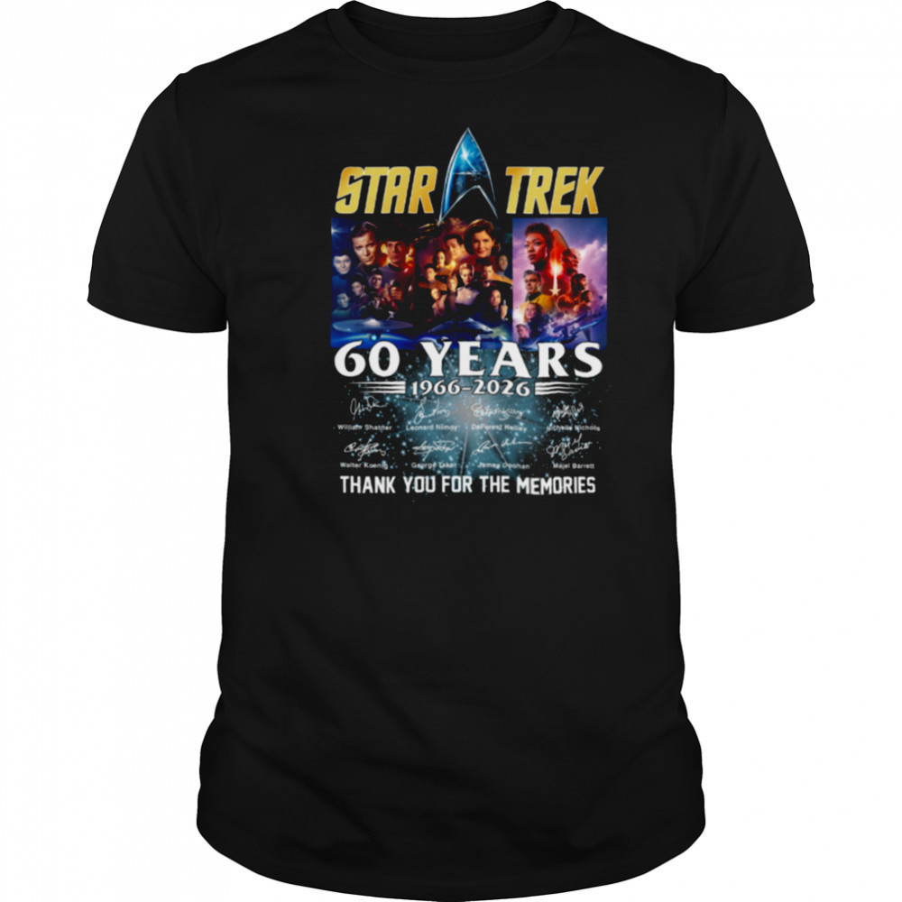 Star Trek 60 Years 1966 2026 Signature Thank You For The Memories T Shirt