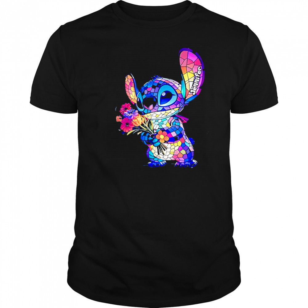 Stitch Monster with Flower LED Light shirt