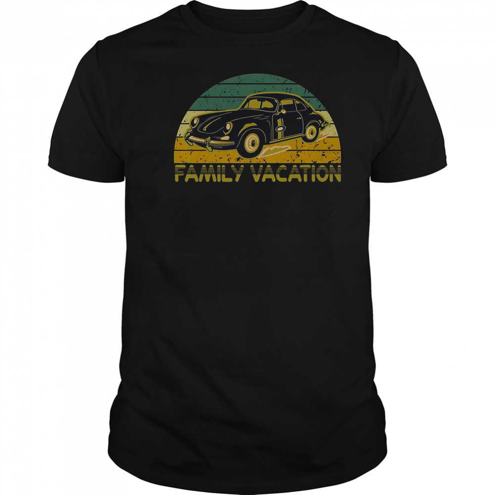 Vintage Retro Family Vacation Old Classic Car T-Shirt