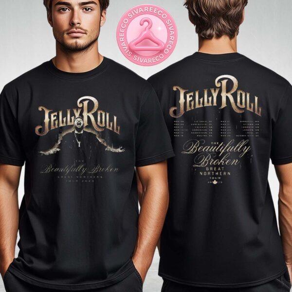Jelly Roll Rain Tour The Beautifully Broken Great Northern Tour 2025 Tee Two Sides Unisex T-Shirt Jelly Roll Rain Tour The Beautifully Broken Great Northern Tour 2025 Tee Two Sides Unisex T-Shirt