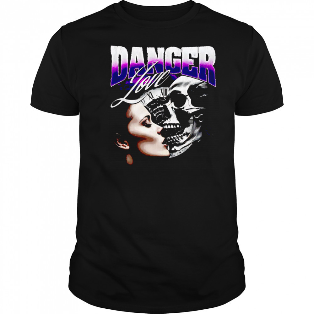 Danger Love Skull Kiss Girl retro shirt