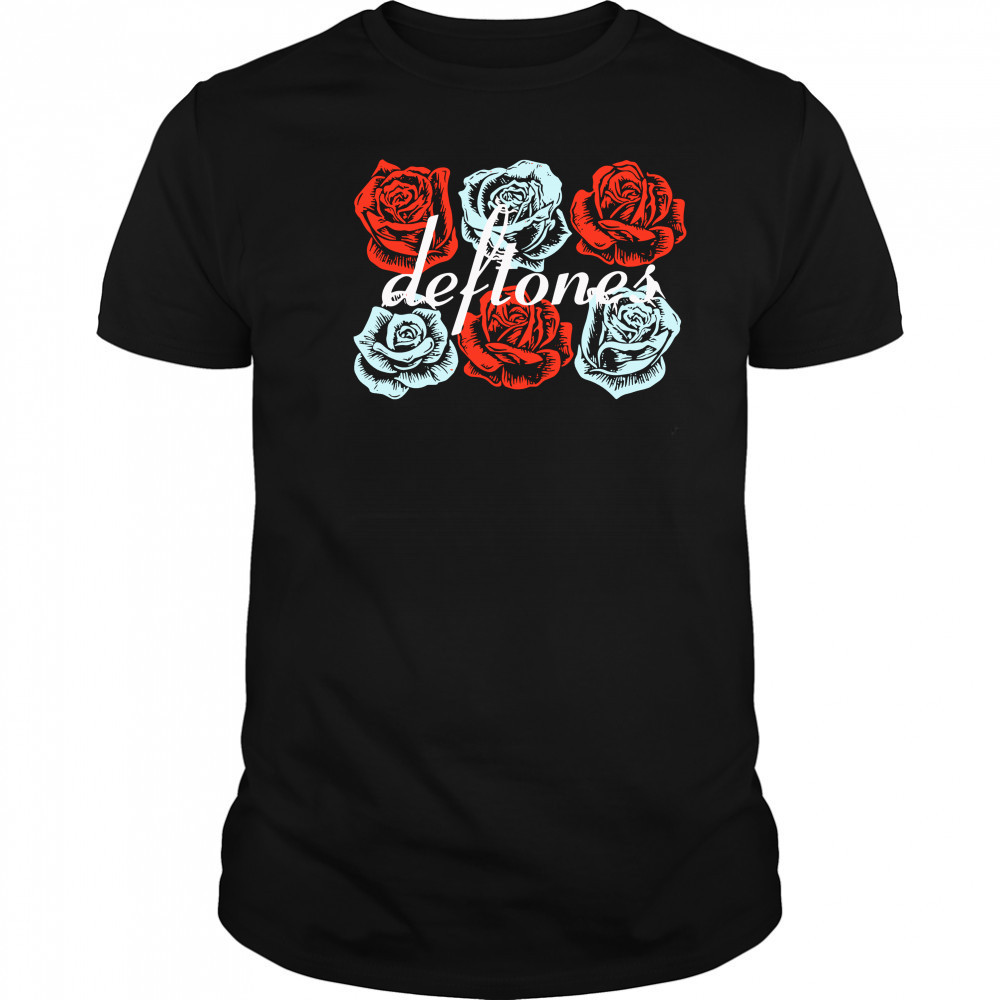 Deftones Red & Blue Roses Boyfriend Fit Girls T-shirt