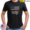 Firefighter Wife America Flag Fire Axe T-Shirt