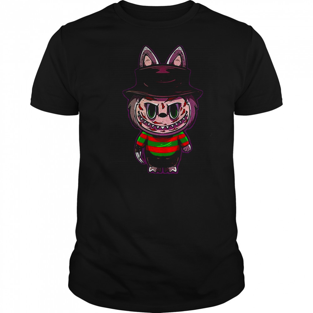 Labubu costume Freddy Krueger Happy Halloween horror character shirt