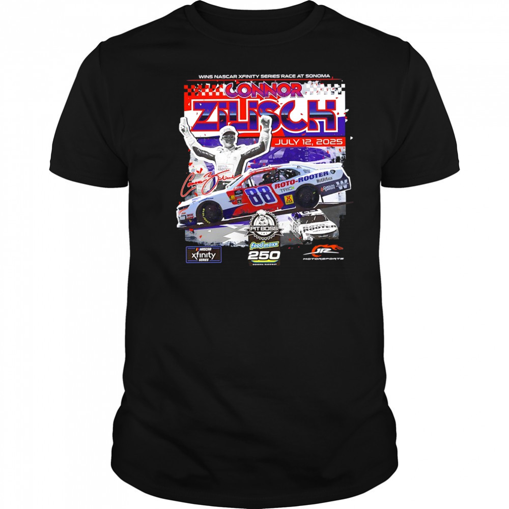 Nascar Connor Zilisch Checkered Flag Sports July 12 2025 signature shirt