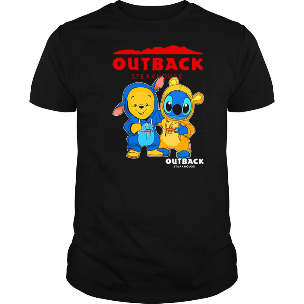 Outback steakhouse pooh and stitch friends shirt