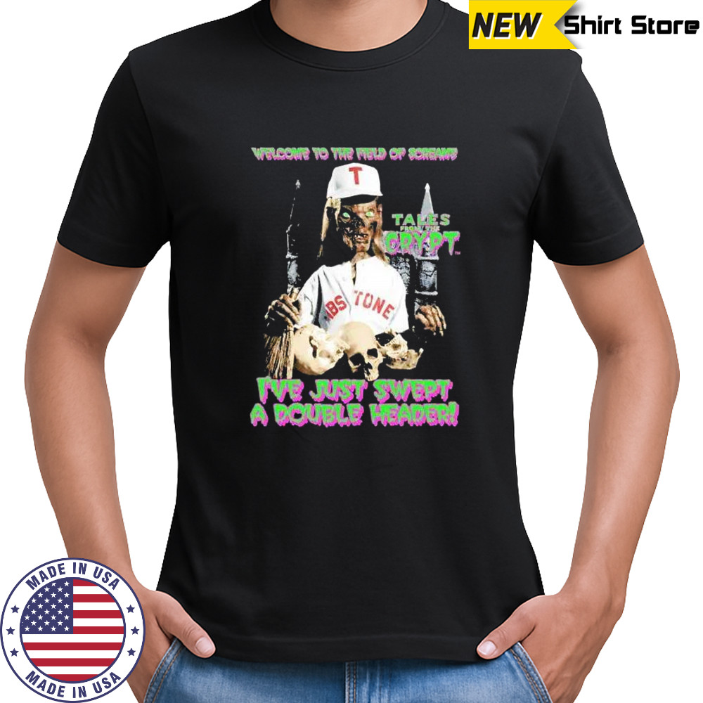 Welcome to the field of screams I’ve just swept a doubleheader Halloween shirt