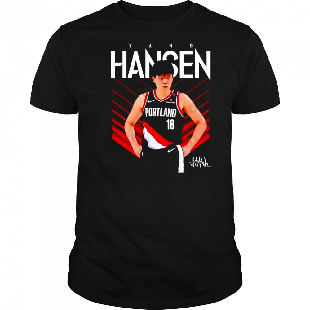 Yang Hansen Portland Trail Blazers signature shirt