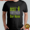 Best Bartender Bar None Neon Green Cocktail Shaker & Martini Glass T-Shirt